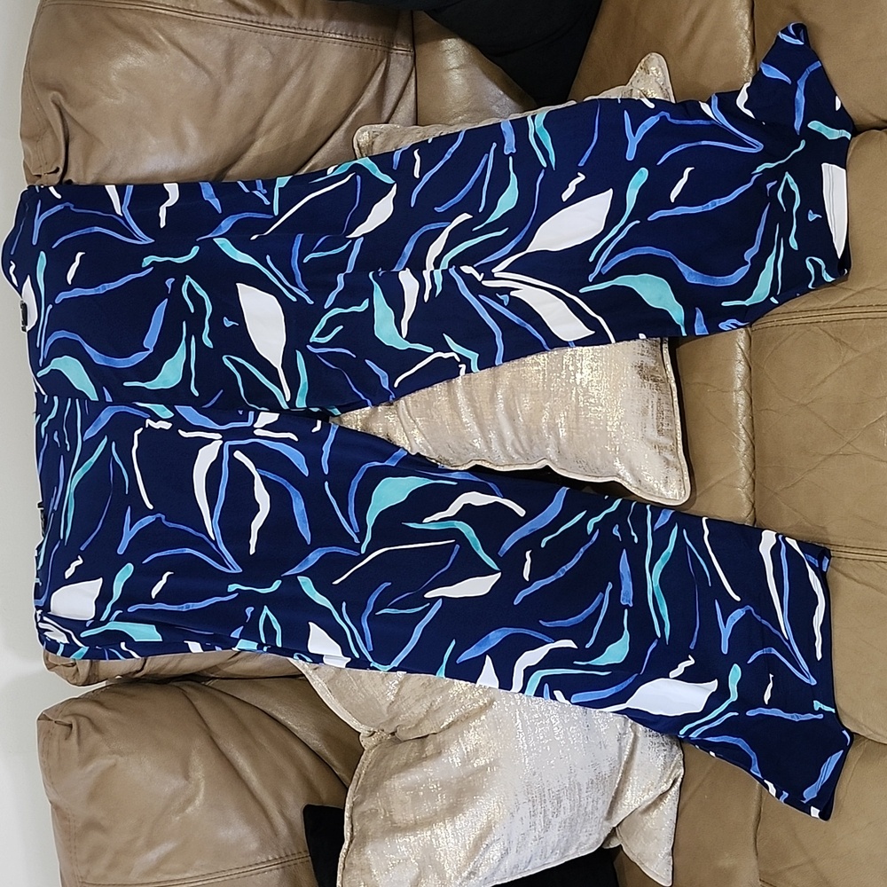 Alfani Navy and White Abstract Pants